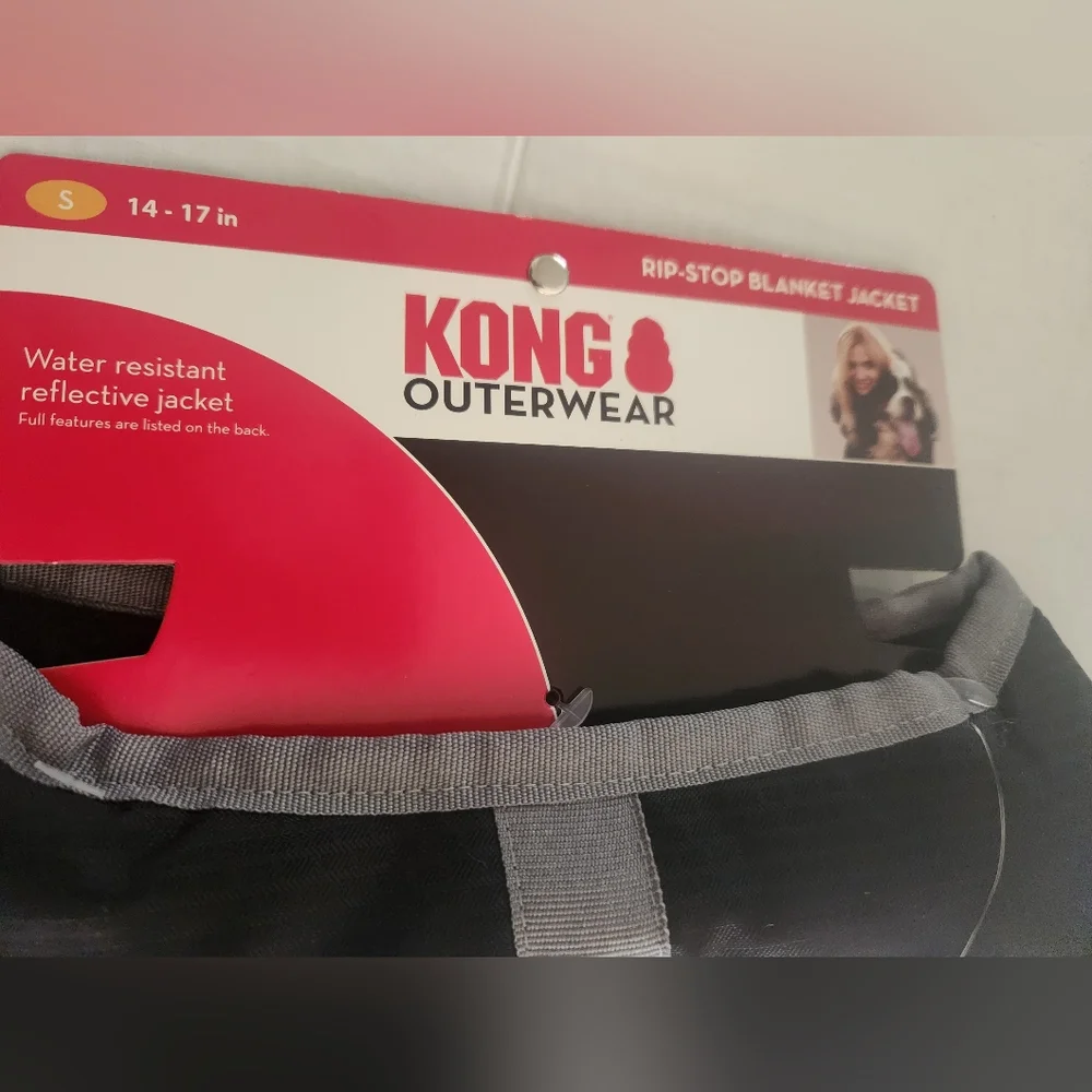 Kong Dog Blanket Jacket Rip-Stop Small 14-17 in New Black